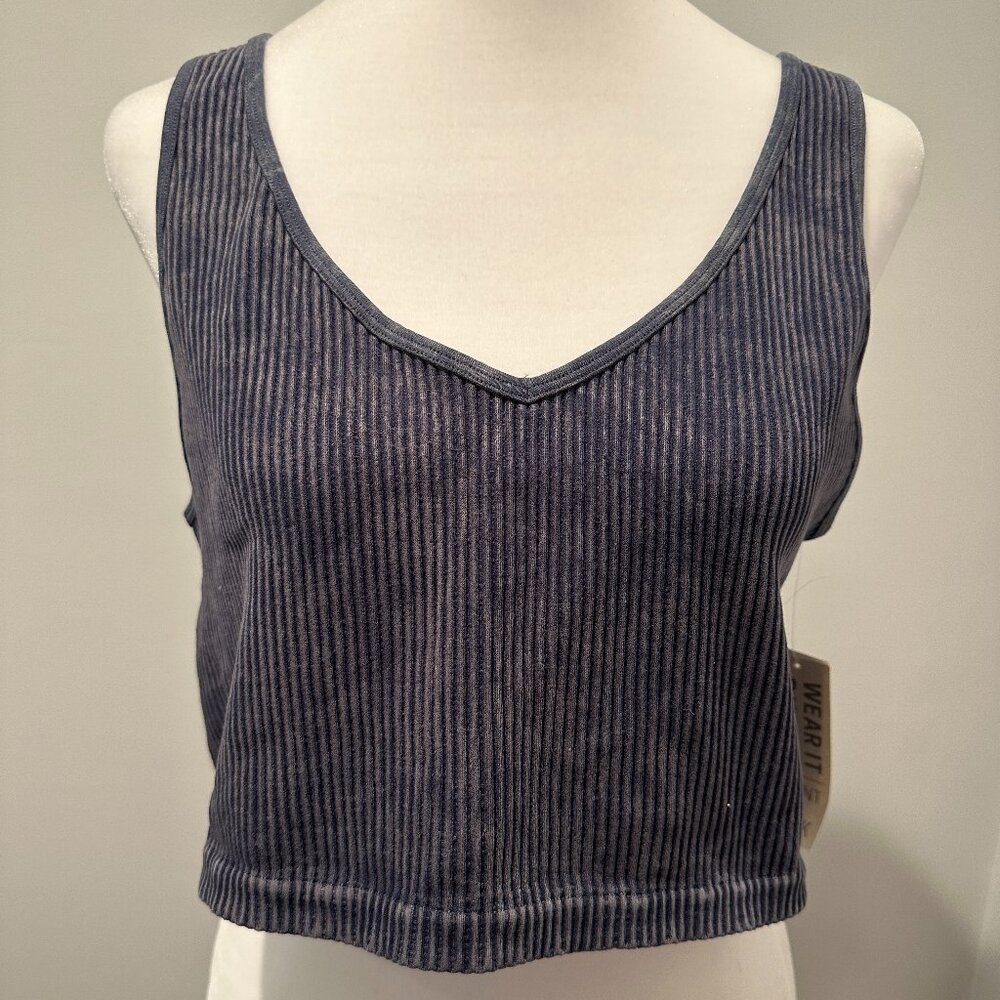 Aeropostale Size XL Navy Blue Crop Tank Top NWT - 2 Ways To Wear